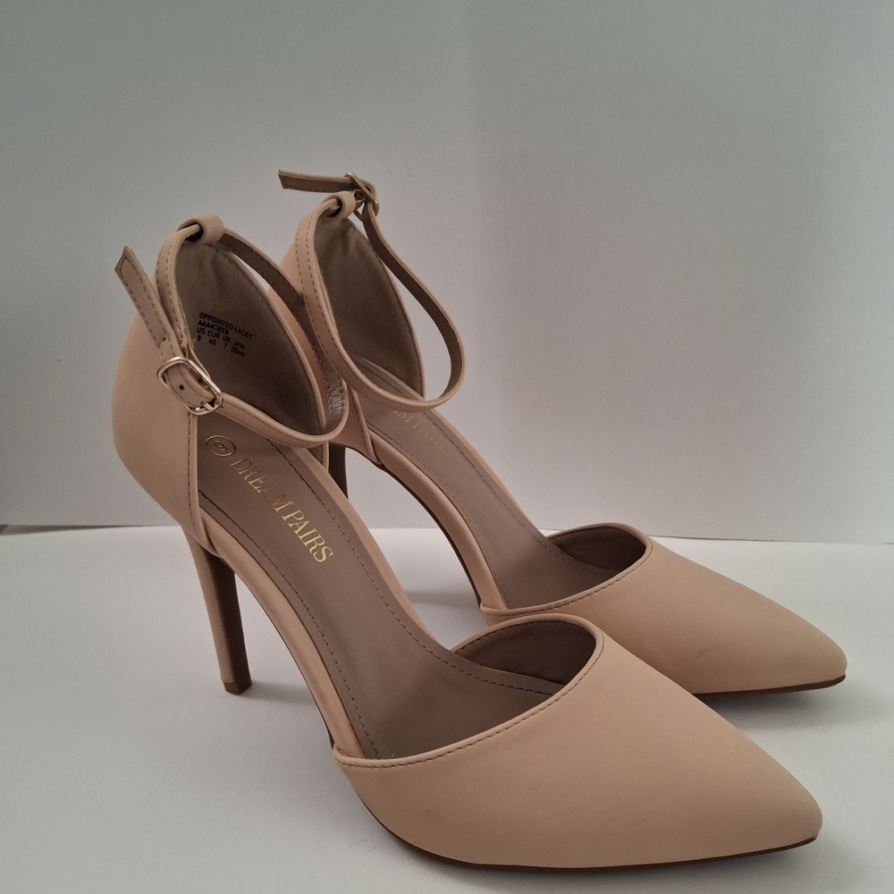Dream Pairs Nude Ankle Strap Heels
